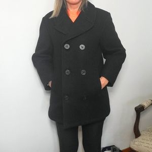 "The Pea Coat" Black Made in USA Size 38